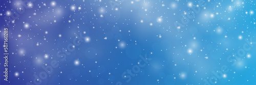 Sunshine And Snowflakes. Snowflakes in the Sun . A beautiful winter day. Widescreen winter holiday banner