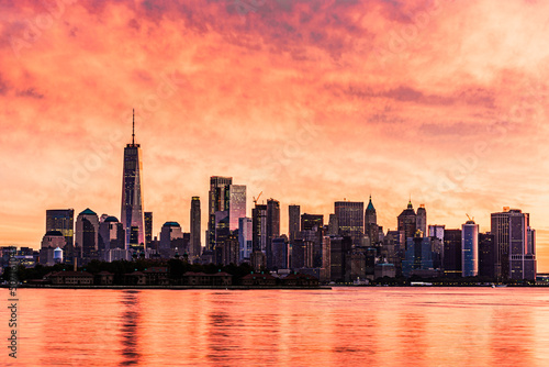 New York City, Lower Manhattan, Fire Sky Epic Sunrise Photo