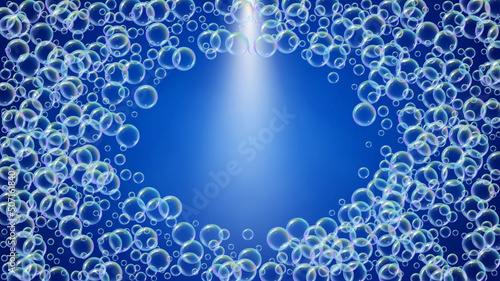 Detergent foam. Soap bath bubble and suds for bathtub. Shampoo.