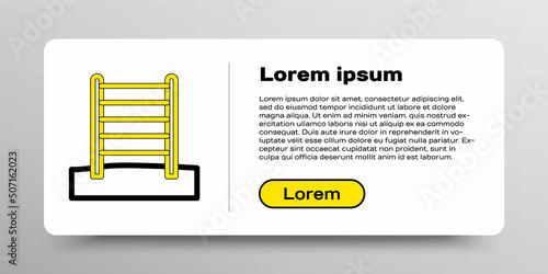Line Wooden Swedish wall icon isolated on white background. Swedish stairs. Colorful outline concept. Vector