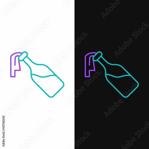 Line Cocktail molotov icon isolated on white and black background. Colorful outline concept. Vector