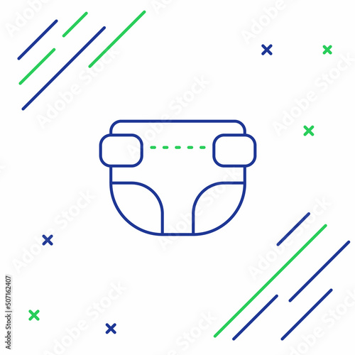 Line Adult diaper icon isolated on white background. Colorful outline concept. Vector