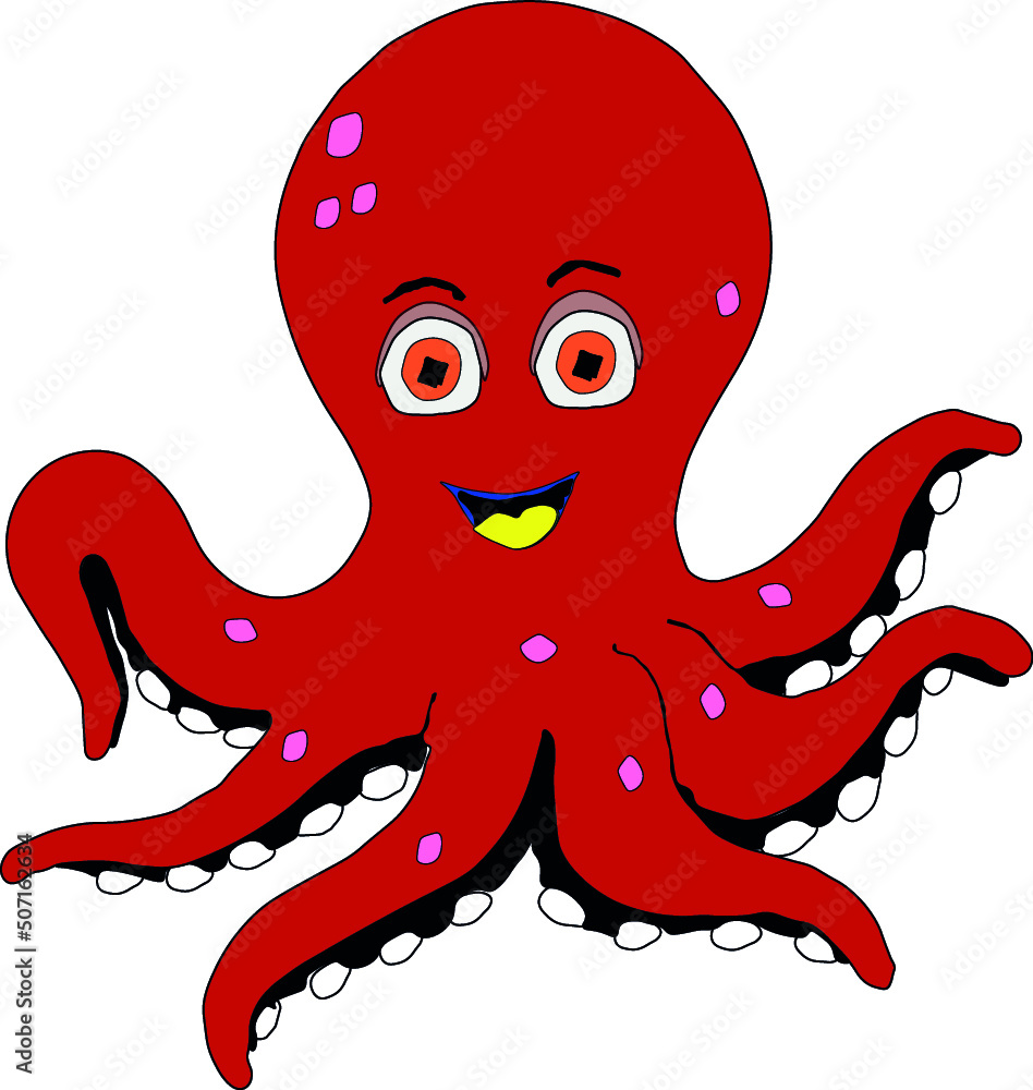 Fototapeta premium octopus vermelho