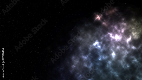 Stars in a night sky, stars background and blue nebula. Ideal as a background.