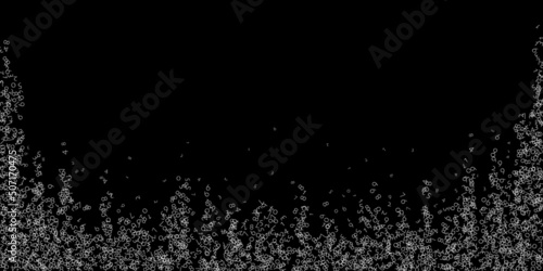 Falling numbers, big data concept. Binary white chaotic flying digits. Lovely futuristic banner on black background. Digital vector illustration with falling numbers.