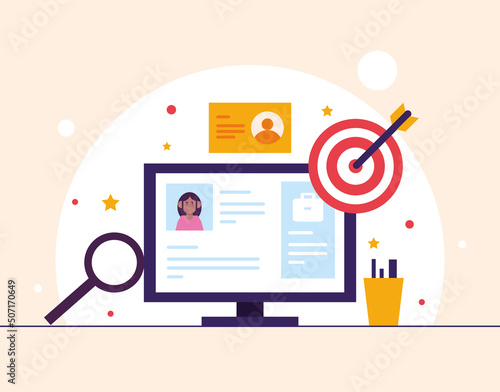 desktop with recruitment process