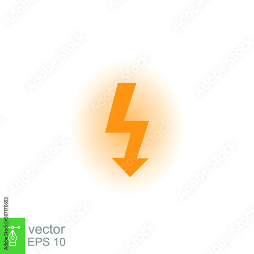 Free Download Lightning bolt thunder icon. Power energy battery concept. Glowing yellow on black background. Vector illustration isolated. EPS 10. - GFXLoad