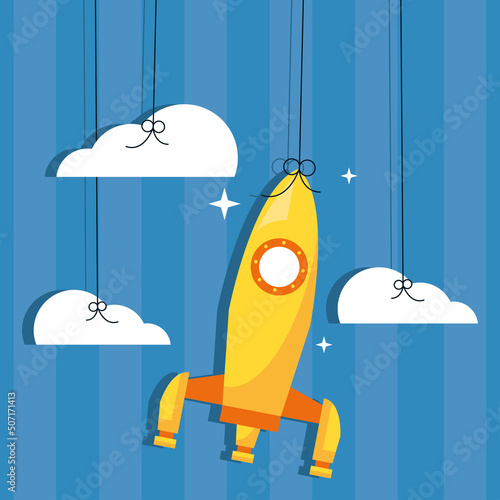 rocket in the sky