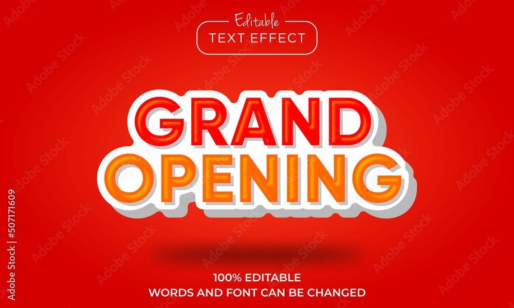 grand opening text effect template design with modern and abstract style use for business brand and logo