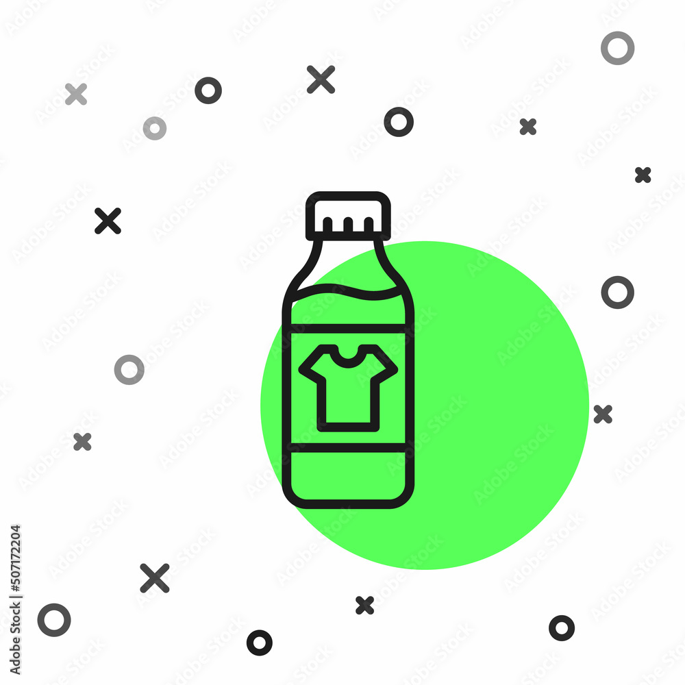 Black line Plastic bottle for laundry detergent, bleach, dishwashing liquid or another cleaning agent icon isolated on white background. Vector Black line Plastic bottle for laundry detergent, bleach, dishwashing liquid or another cleaning agent icon isolated on white background. Vector
