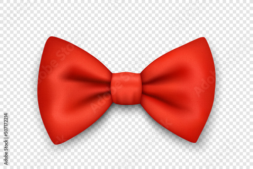 Vector 3d Realistic Red Textured Bow Tie Icon Closeup Isolated Fototapeta