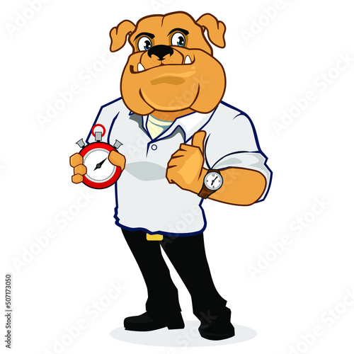 Bulldog mascot cartoon in vector