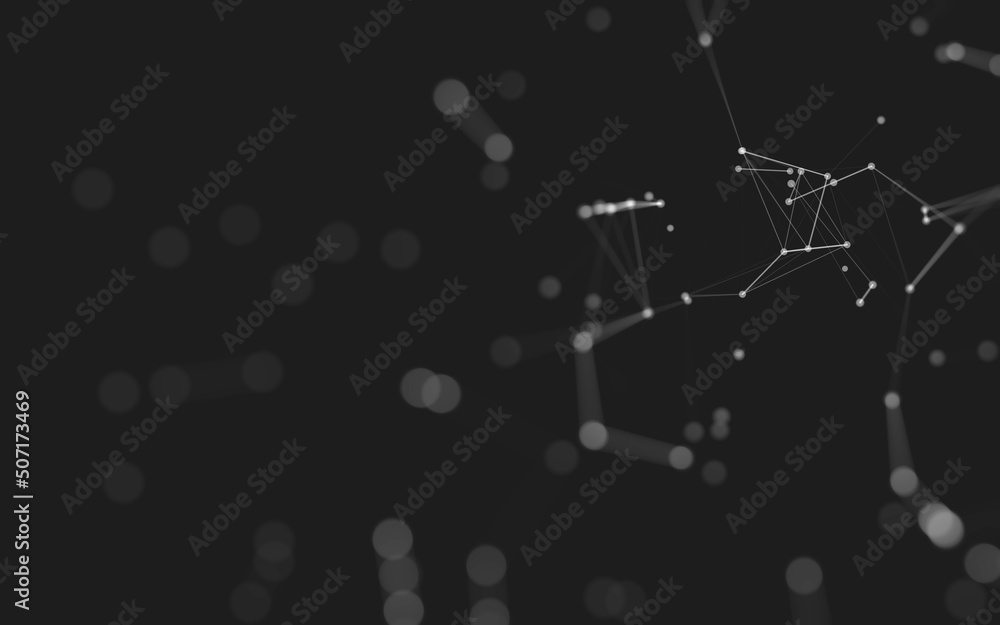 Abstract background. Molecules technology with polygonal shapes, connecting dots and lines. Connection structure. Big data visualization. Abstract background. Molecules technology with polygonal shapes, connecting dots and lines. Connection structure. Big data visualization.