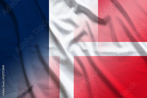 France and Denmark national flag international negotiation DNK FRA