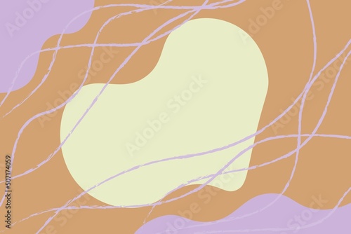 Vector Illustration with boho style. abstract Fashion stylish templates with organic abstract shapes and line. Neutral beige, terracotta background in boho style.