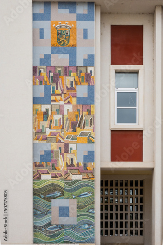 Artwork details from the Courthouse of Olhao city