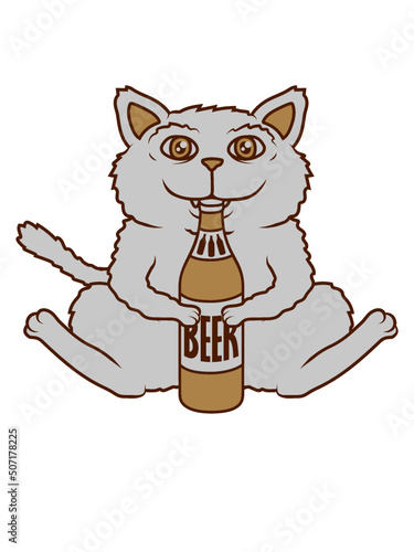 Bier trinkende Katze 