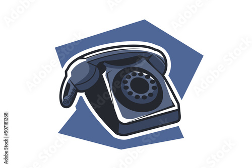rotary dial telephone vector illustration. simple object, communication tool, simple icon for communication topic. vintage eps10