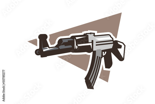 cold war russian  gas-operated assault rifle vector illustration. Simple design illustration. 