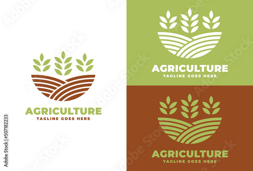 Agricultural logo vector design template inspiration, farm logo concept design
