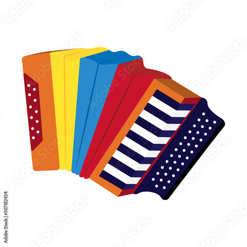Isolated accordion icon Colombian musical instrument Vector illustration