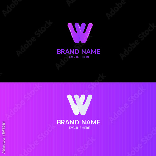 Creative modern unique minimal connected  W WV VW V initial based letter icon logo.
