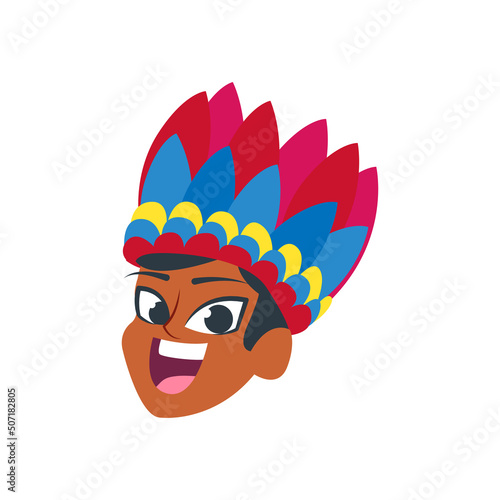 Isolated amazonian indigenous colombian man icon Vector illustration