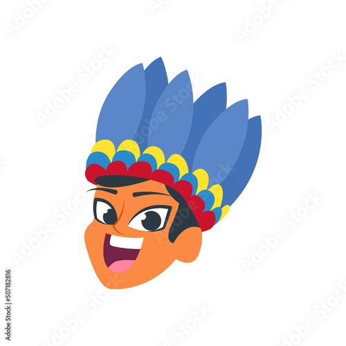 Isolated amazonian indigenous colombian man icon Vector illustration