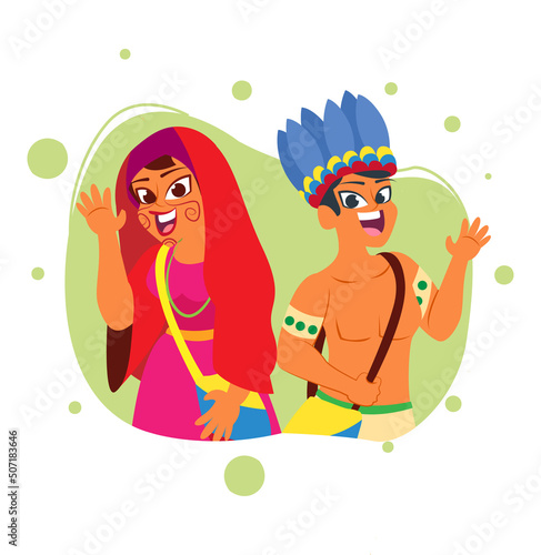 Isolated amazonian indigenous colombian man icon Vector illustration