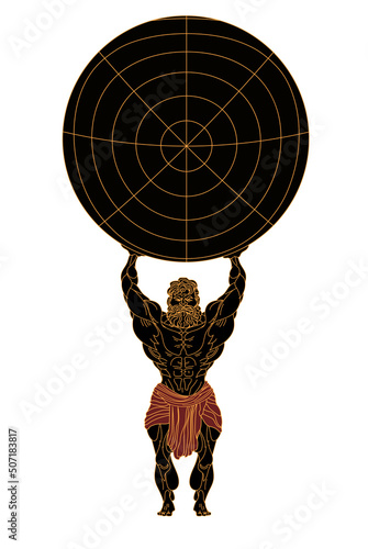 greek mythology titan atlas holding the globe