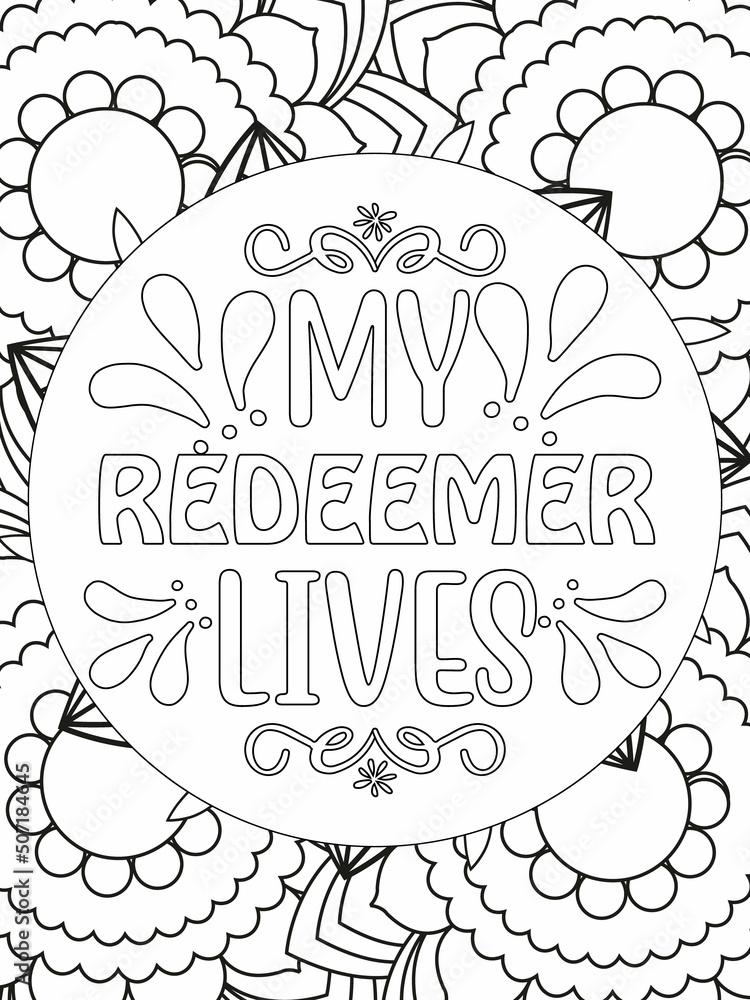 Bible Verse Coloring Pages, Christian Lettering coloring page for