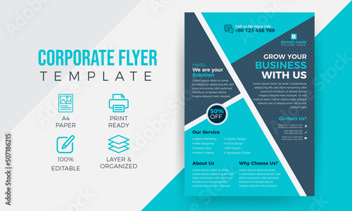 Corporate minimal colour business flyer template design set, vector template design or business poster template design