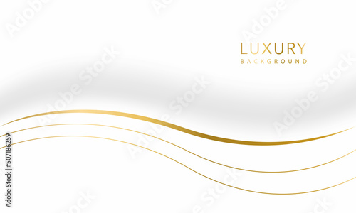 luxury background gold. Abstract golden curve with shadow isolated on white background. Gold light threads background.