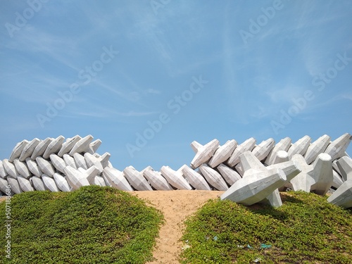 sea waves breaker, Thengapattanam fishing harbor, Kanyakumari district, Tamil Nadu photo