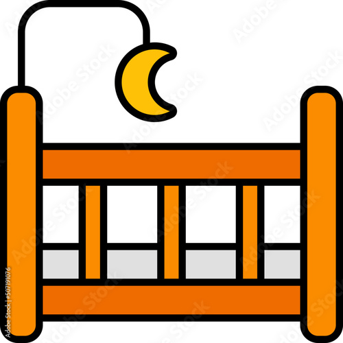crib outline color icon