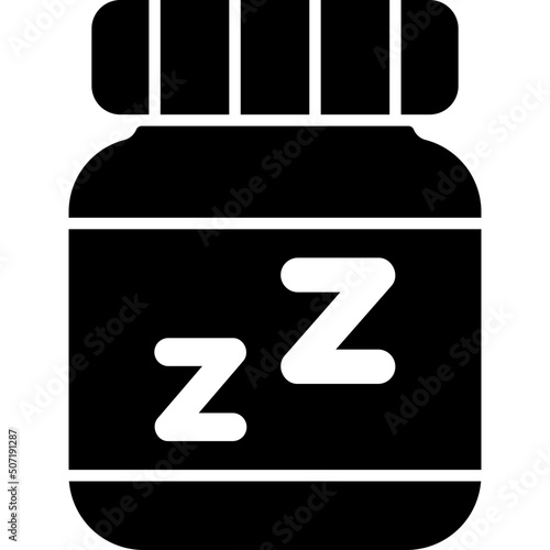 sleeping pills glyph icon