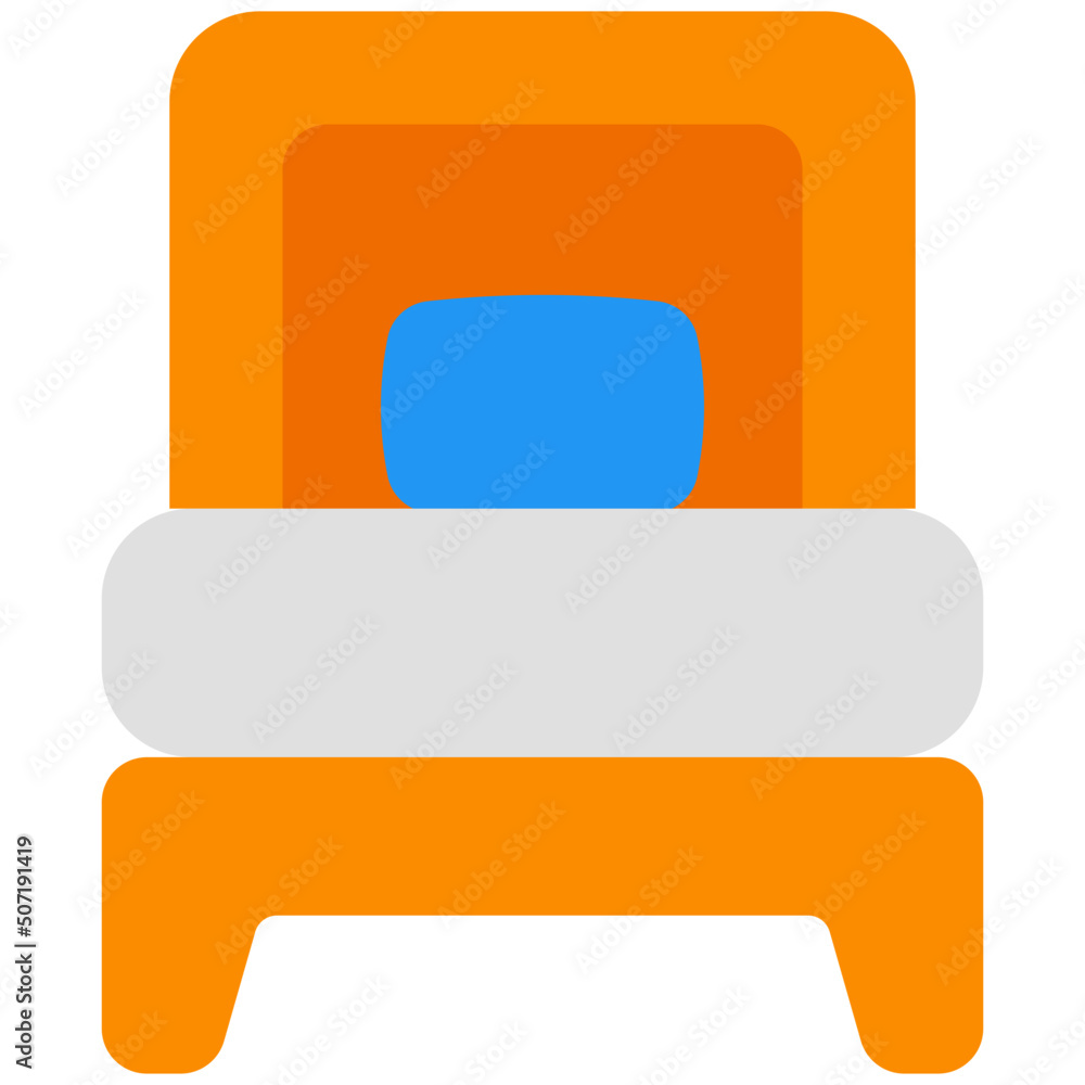 single bed flat icon