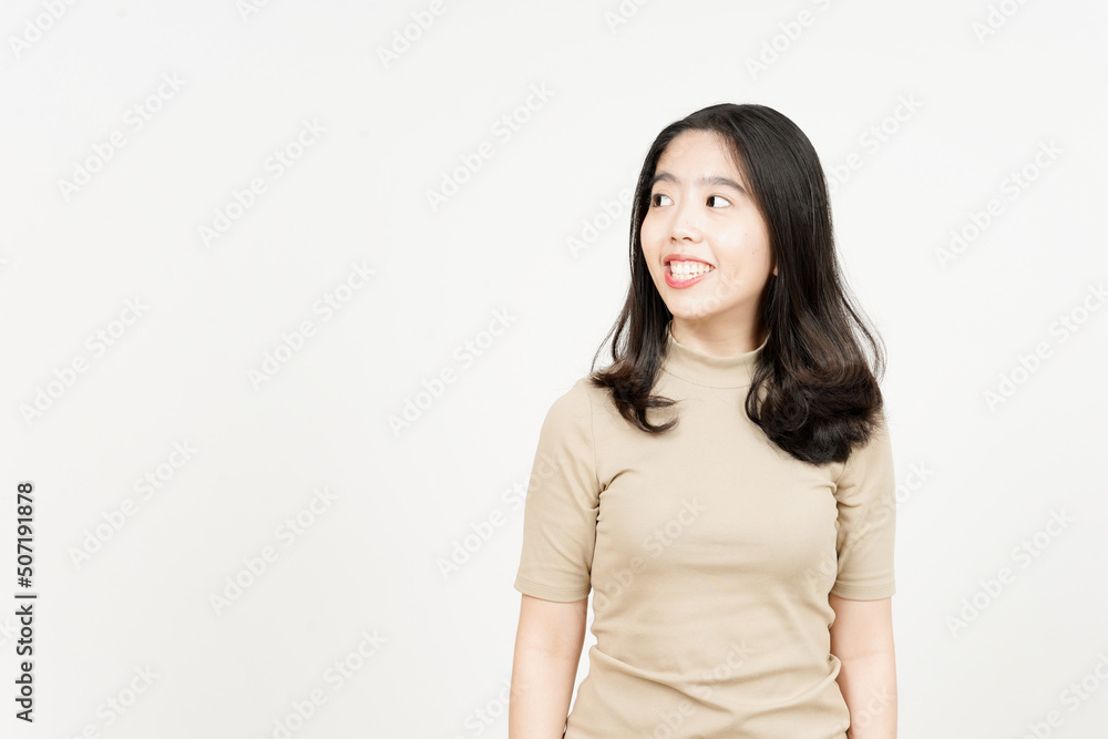 Smile and Looking away Of Beautiful Asian Woman Isolated On White Background Smile and Looking away Of Beautiful Asian Woman Isolated On White Background
