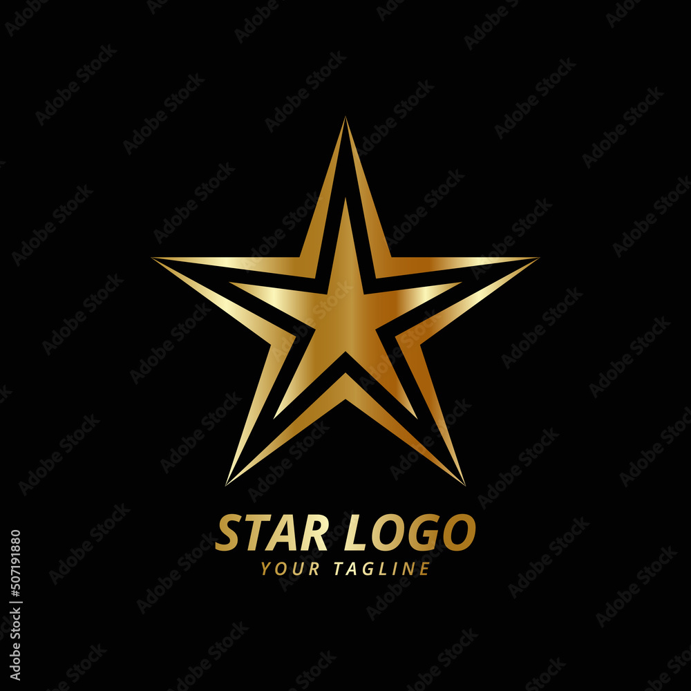 Gold star logo vector Illustration with black background Gold star logo vector Illustration with black background
