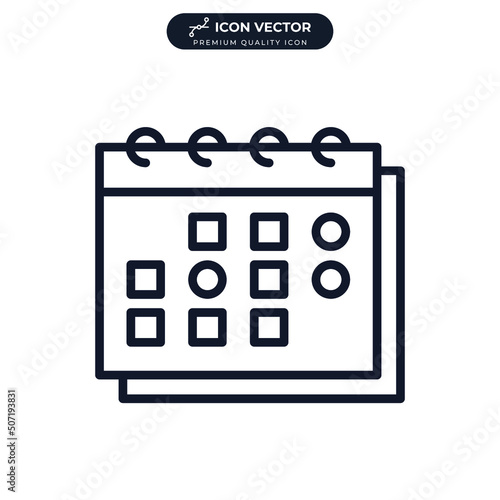 calendar icon symbol template for graphic and web design collection logo vector illustration