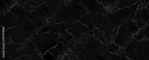 Panorama black marble stone texture for background or luxurious tiles floor and wallpaper decorative design. © Nisathon Studio