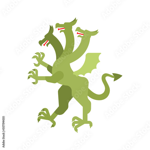 Hydra Heraldic animal. Fantastic Beast. Monster for coat of arms. Heraldry design element.