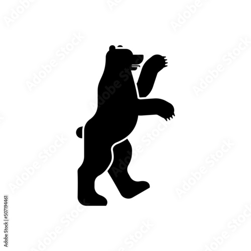 Bear Heraldic animal silhouette. Fantastic Beast. Monster for coat of arms. Heraldry design element.