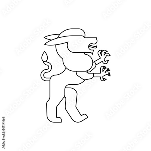 Wallpaper Mural Alphyn Heraldic animal linear style. Fantastic Beast. Monster for coat of arms. Heraldry design element. Torontodigital.ca