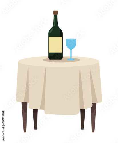 restaurant table with wine