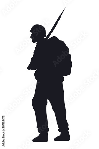 soldier walking black silhouette