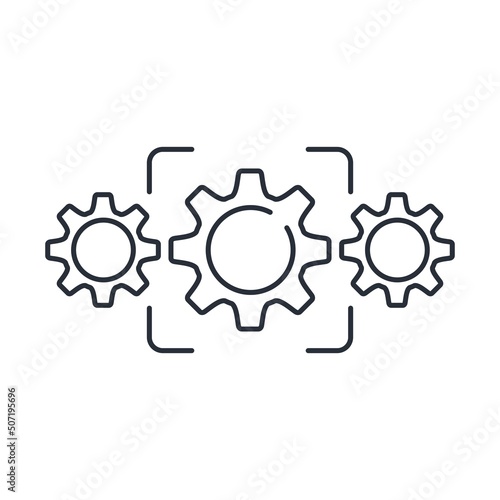 List of technical proposals and selection tool. Choice a technical device, process. Vector linear icon isolated on white background.