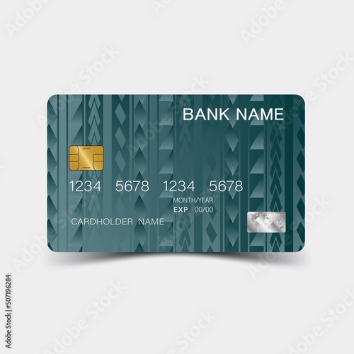 Modern credit card template design. With inspiration from the abstract. Vector illustration.Glossy plastic style.