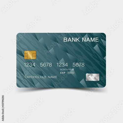 Modern credit card template design. With inspiration from the abstract. Vector illustration.Glossy plastic style.