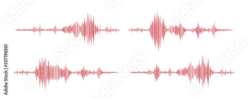 Seismograph measurement or lie detector graph. Seismic measurements with data record. Vector illustration isolated in white background